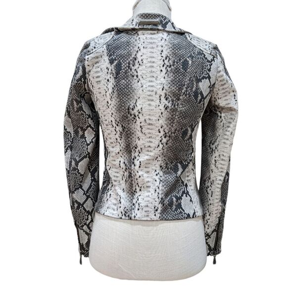 NWOT Affliction Women's Faux Snake Print Full Zip Moto Jacket Size XS - Picture 7 of 12